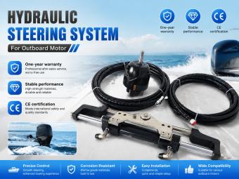 100HP/150HP/200HP/300HP/350HP/700HP Hydraulic Outboard Steering Kit Boat Marine  with Full Set of Accessories